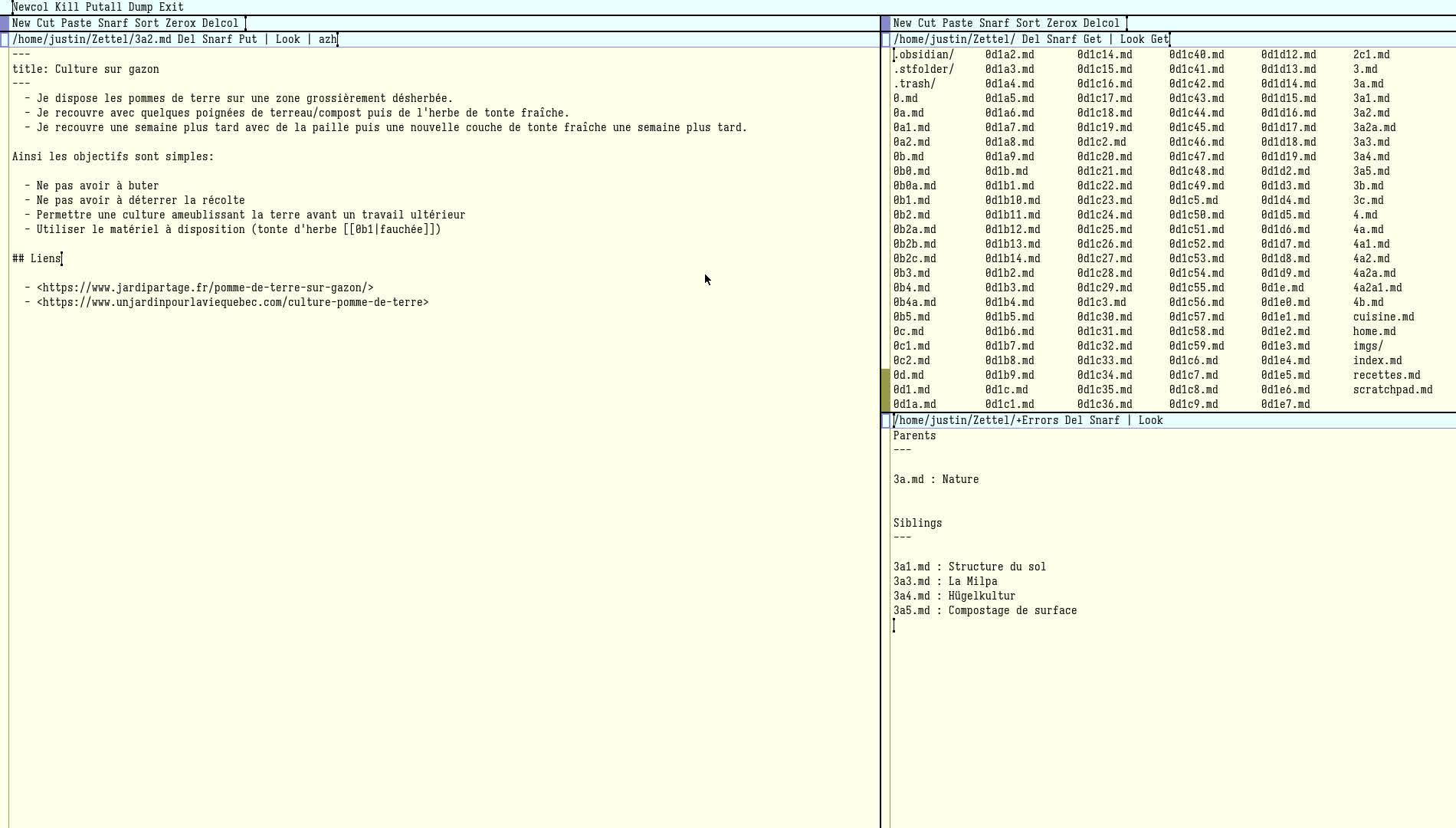 Acme editor and a structure script